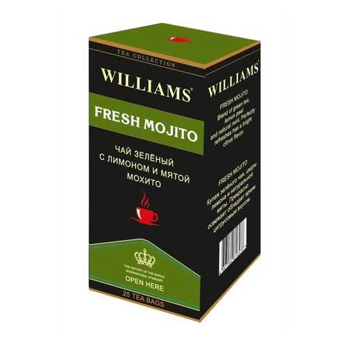 Чай Williams Fresh Mojito, зеленый с лимоном и мятой мохито, 25 пакетиков в Роснефть