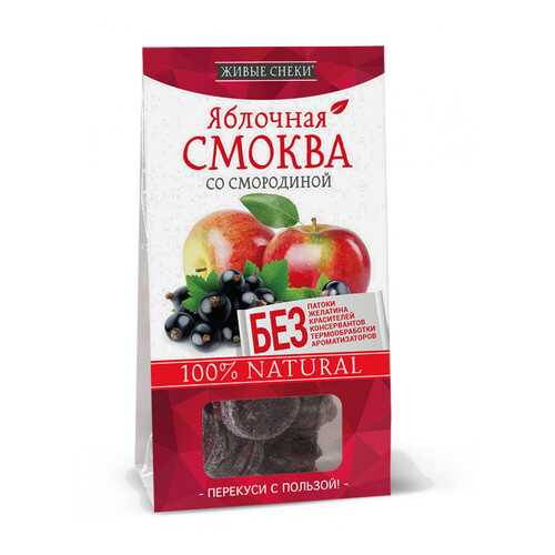 Яблочная смоква Живые снеки со смородиной 4*60 г в Роснефть