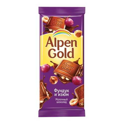 Шоколад ALPEN GOLD молочный фунд/изюм 90г*5 шт в Роснефть