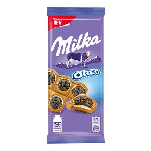 Шоколад молочный Milka печенье орео со вкусом ванили 92 г в Роснефть