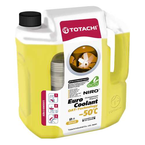 Охлаждающая жидкость TOTACHI NIRO EURO COOLANT OAT - Technology -50 C, 2л в Роснефть