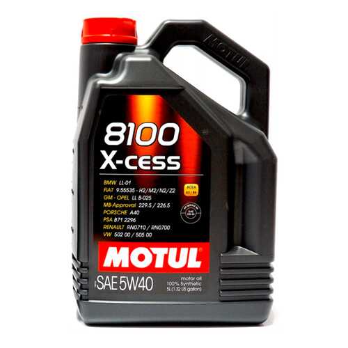 Масло моторное Motul 8100 X-cess A3/B3/B4 5W30 синтетическое 4 л 108945 в Роснефть